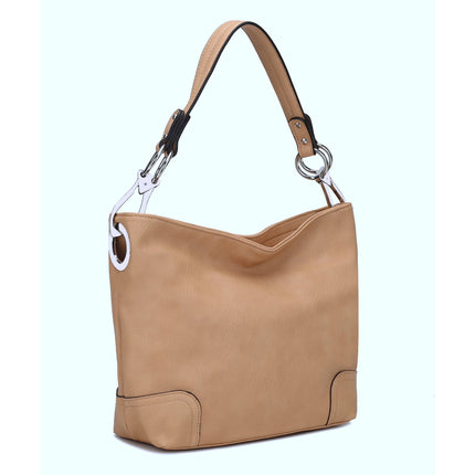 Bolso Hobo de mujer MKF Collection - Emily, Vegan Leather, Slouchy Everyday Purse, Color Tan