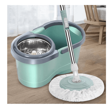 Mopa Trapeador Hogar Tambor Metálico Giratoria 360 Con Paños