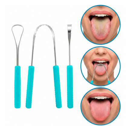 Limpiador De Lengua De Acero Inoxidable Cuidado Bucal Raspa Lengua