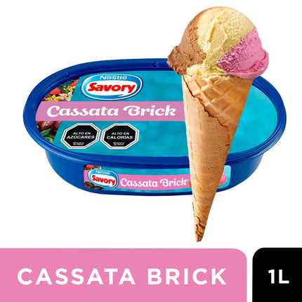 Helado Trisabor Chocolate, Frutilla y Vainilla Cassata, 1 L - Savory | Apishop