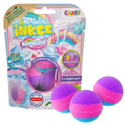 Craze Inkee Bombas para Baño y/o Piscina 3ú. Rainbow World Vegan