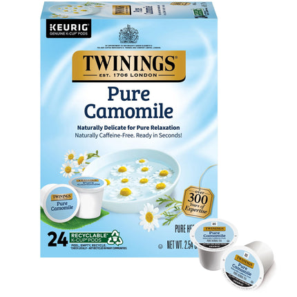 Cápsulas de té de hierbas Twinings Pure Camomile K-Cup, 24 unidades