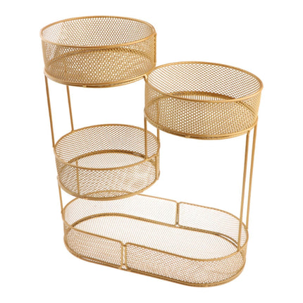 Cesta De Frutas Para Encimera, Cesta De Pan De Gran Capacidad Para Almacenamiento De Aperitivos Vegetales, Color Dorado