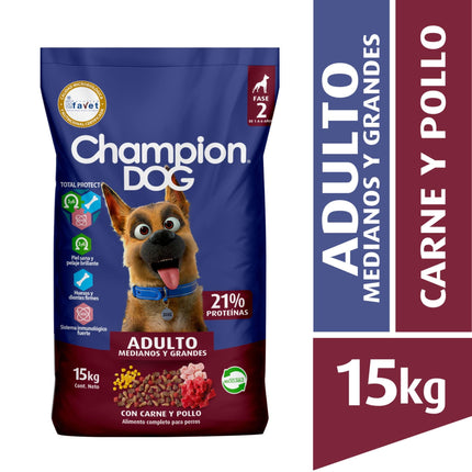 Alimento Seco Perro Adulto Raza Mediana/Grande Carne y Cereales Bolsa