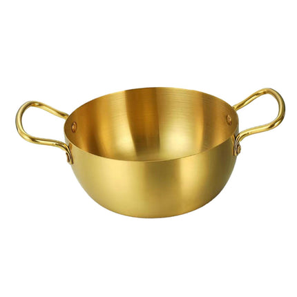 Olla De Ramen Coreana Olla Caliente Pequeña Olla Para Freír Olla Para Carne Olla De Cocina Multiusos 16 Cm Dorado