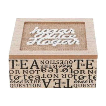 Caja De Té Mediana De Madera 4 Espacios Dulce Hogar