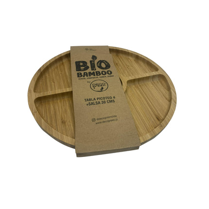 Tabla de Picoteo Bio Bamboo 4 + Salsa 30cm