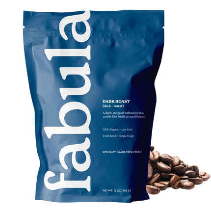 Granos de café Fabula Dark Roast orgánicos bajos en ácido 350 ml