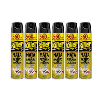 Pack 6 Insecticida en Aerosol 560cc Elimina Arañas y Cucarachas