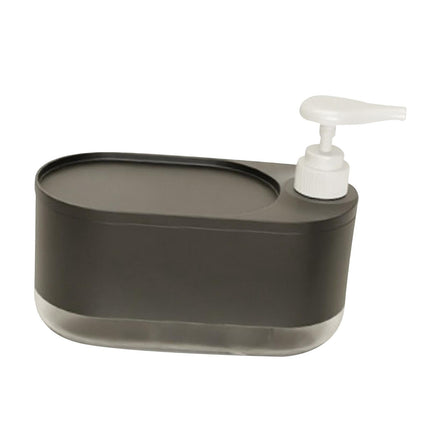 Dispensador De Jabón De Cocina Portátil Con Soporte Para Esponja Para Encimera, Color Negro