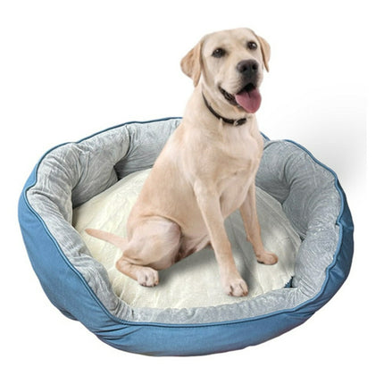 Cama Cojín 70 Cm Mascotas Acolchada Grande Para Perro Y Gato Azul
