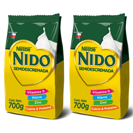 Pack Leche En Polvo Nido® Semidescremada Bolsa 700g x2