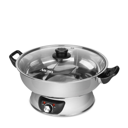 Hervidor de arroz y olla caliente Shabu Aroma Housewares ASP-610 de 5 litros