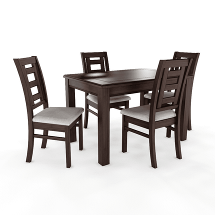 Juego de Comedor Sevilla 4 Sillas chocolate Mesa Rectangular Madera