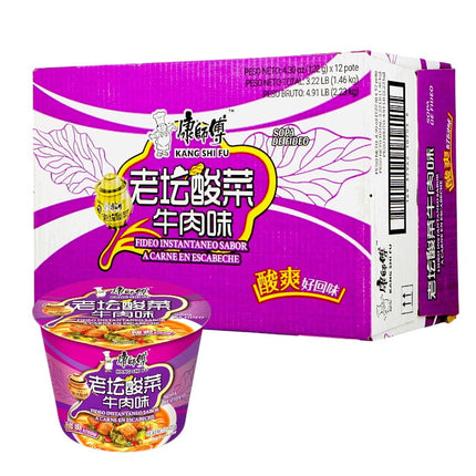 Fideo Instantaneo Kang Shi Fu Sabor a Carne en Escabeche 122g*12 Potes