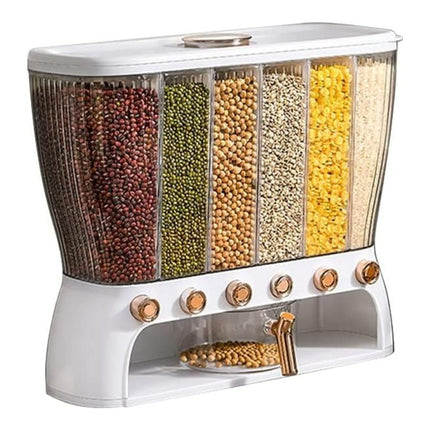 Dispensador Cereales Granos 6 Divisiones Almacenamiento
