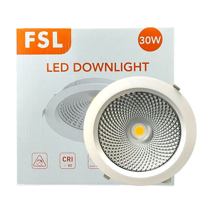 Foco Led Embutido Cob Downlight Redondo 30w Cálido Fsl
