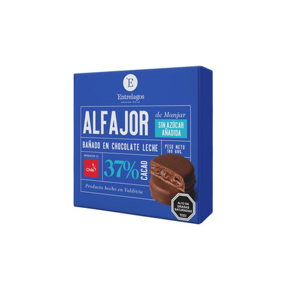 Alfajor Manjar Sin Azúcar Bañanado Chocolate Leche 32% Cacao, 180 g