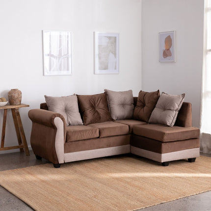 SOFA SECCIONAL BALI FELPA CHOCOLATE