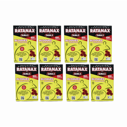 Pack 8 Ratanax Bloques 100gr , Contol eficaz contra ratones
