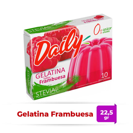Gelatina Diet Sabor Frambuesa Caja, 22.5 g - Daily | Apishop
