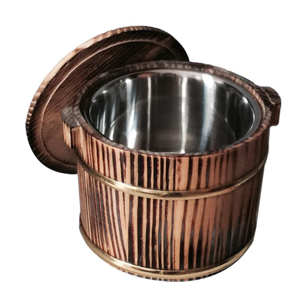 Cubo De Arroz Japonés, Bandeja Redonda Multiusos, Barril De Madera Para Sushi Para Cocina, 20cm B