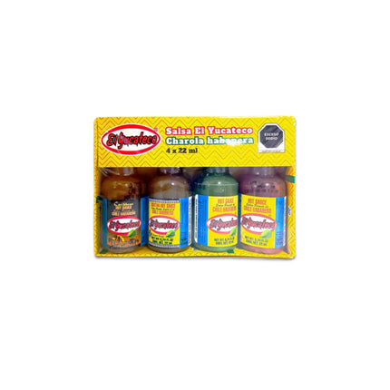 El Yucateco Salsas Picantes de Chile Habanero 88g (Pack Mini  4uds.)