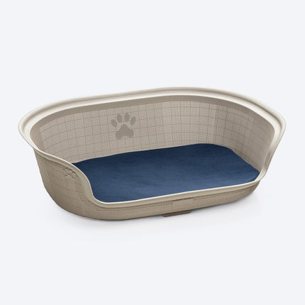Cama De Mascota Con Cojín Taupe 77X54X23Cm