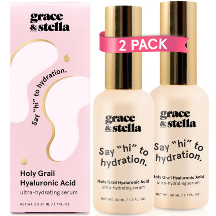 Sérum para el cuidado de la piel con ácido hialurónico Grace & stella, 50 ml (paquete de 2)