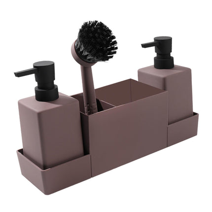 Dispensador De Jabón De Cocina 4x Con Soporte Para Esponja Portátil Para Cocina Casera De Hotel