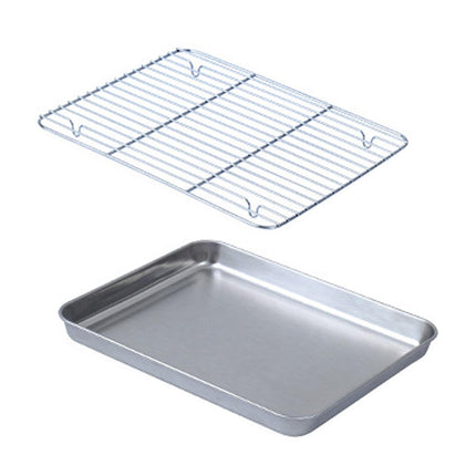 Bandeja Para Hornear Con Rejilla, Bandeja Para Galletas Duradera De Acero Inoxidable Para Restaurante, 22cm X 17,5 Cm