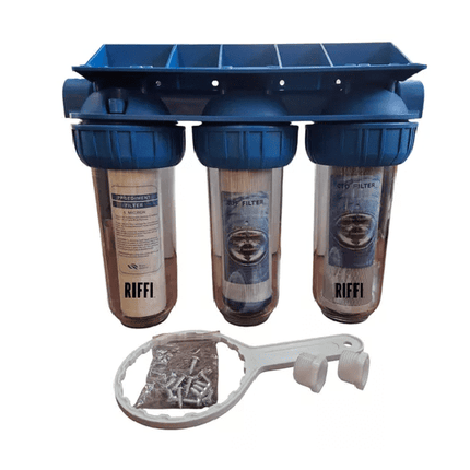 Filtro agua 3 etapas antisarro ablandador 10 pulgadas 5 micras