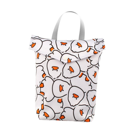 Bolsa De Pañales Bolsa De Viaje Portátil Bolsa De Pañales De Tela Para Bebé Para Guardería Al Aire Libre Piscina Pato 20x25cm
