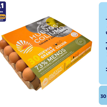 Huevos Tradicionales Grande Color, 30 Un - Coliumo | Apishop