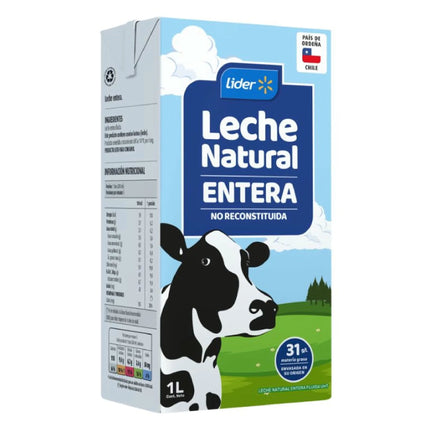Leche Natural Entera caja., 1 L