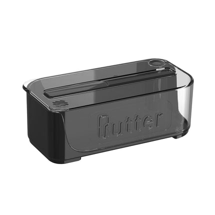 Plato De Mantequilla Con Cortador, Recipiente De Almacenamiento De Queso De Fácil Corte Para Refrigerador, Negro