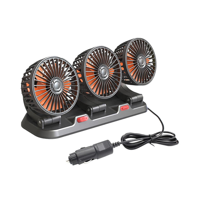 Ventilador De Refrigeración Para Coche, Cabezal Triple Para Camión, SUV, Ventilador De Circulación De Aire Eólico De Dos Velocidades, 24V, 16w