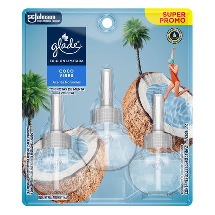 Aromatizante Tripack Aerosol Repuesto Coco Vibes Blister, 63 ml