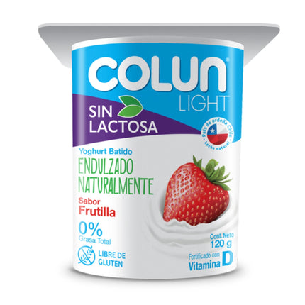 Yoghurt Light Sin Lactosa Frutilla, 120 g - Colun | Apishop