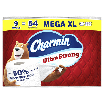 Papel higiénico Charmin Ultra Strong 9 Mega XL = 54 rollos regulares