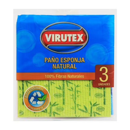 Paño Esponja Natural Ultra Absorbente, 3 Un