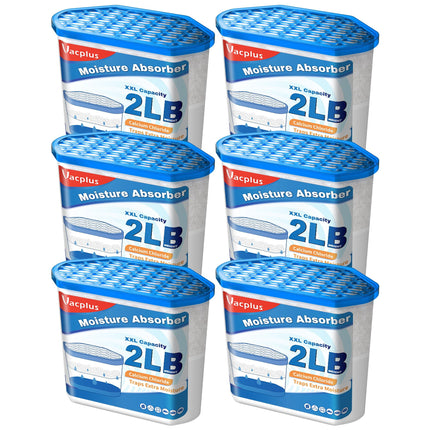 Deshumidificador Humedad Absorber Vacplus de 2200 ml, paquete de 6 unidades, sin perfume