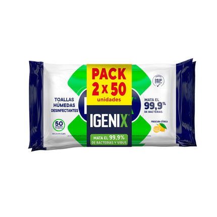 Pack Toallitas Desinfectantes Frescura Cítrica Bolsa Resellable, 100 Un