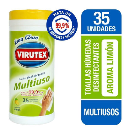 Toallitas Desinfectantes Multiuso Limón Tarro, 35 Un