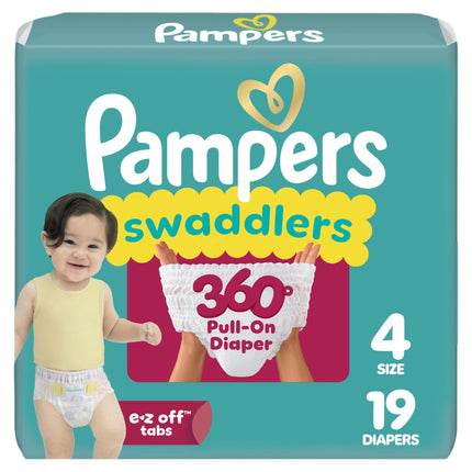 Pañales Pampers Swaddlers 360° Talla 4, 19 piezas, hasta 100% ضد fugas