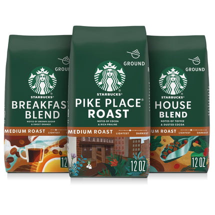 Café molido Starbucks, tostado medio, 3 bolsas de 355 ml