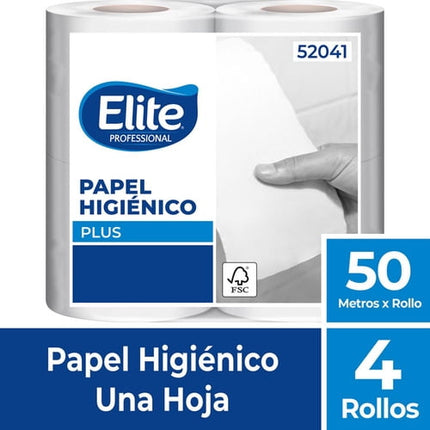 Papel Higiénico Elite Plus 1 Hoja 4 Rollos X 50 Mts