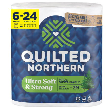Papel higiénico acolchado Northern, ultrasuave y resistente, 6 mega rollos