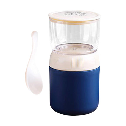 Lunch Pot Contenedor De Yogur Contenedor De Alimentos Aislado 2 Niveles Para Frutas Leche Azul