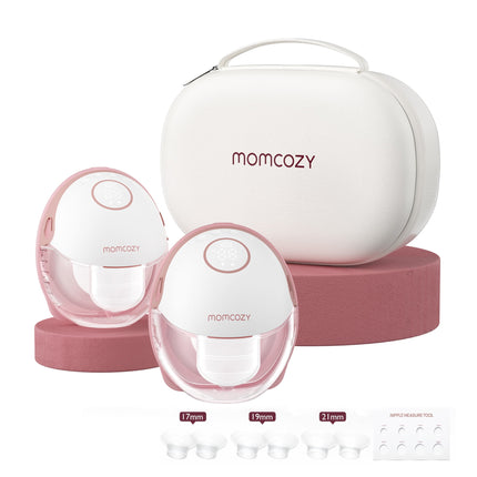 Momcozy Extractor de Leche Eléctrico Manos Libres Estilo Mobile Style | M6, Paquete de 2 Rojo